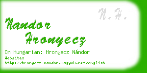 nandor hronyecz business card
