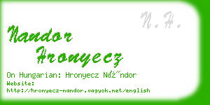 nandor hronyecz business card